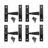 Cabinet Catch Black Wrought Iron .375in Offset 2.5in W Set of 4