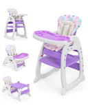 SANDINRAYLI Baby High Chair,3 in 1 Highchair for Babies and Toddlers, Convertible Toddler Eating Chair for 6 Months to 6 Years, 