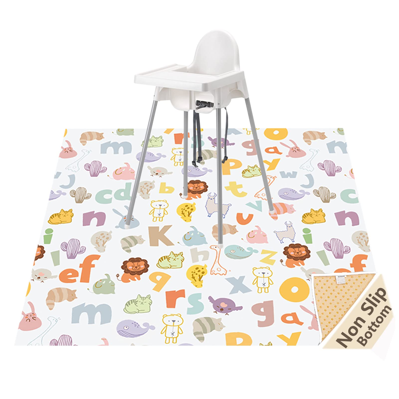 Highchair Floor Mat, Baby Splat Mat for Under High Chair/Arts/Crafts, Womumon Waterproof Spill Mat Non-Slip Splash Mat, Washable
