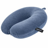 Restify Premium Memory Foam Travel Neck Pillow | Soft Velvet U Shape Neck Support Cushion For Flight, Airplane, Car & Office Tra