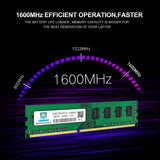 16GB (2X8GB) PC3-12800U DDR3-1600 UDIMM 2Rx8 DIMM RAM DDR3 8GB 1600MHz SDRAM 240-Pin 1.5V CL11 Non-ECC Desktop PC Memory Kit