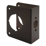 PrimeLine U 10745 Brass Lock and Door Reinforcement Plate for 13/4 In. Thick Doors, Bronze Finish (Single Pack)