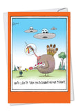 NobleWorks - 1 Funny Thanksgiving Card with Envelope - Humor Greeting for Thanksgiving - Take You to Dinner 3596
