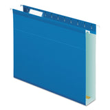 Pendaflex Reinforced 2 inch Extra Capacity Hanging Folders, 1/5 Tab, Letter, Blue, 25/Box