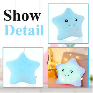 KAHEAUM Cute LED Night Light Up Throw Pillow Inserts Star Stuffed Animals Plush Toys for Kids Childrens Day Gift Son Daughter Gi