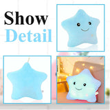 KAHEAUM Cute LED Night Light Up Throw Pillow Inserts Star Stuffed Animals Plush Toys for Kids Childrens Day Gift Son Daughter Gi