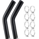 Frienda 2 Pcs Gasoline Fuel Filler Neck Hose with 8 Clamp Set 15 7/8 inch Length Reinforced Gas Tank Fuel Filler Hose(45 Degree,