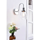 Living District Felicity 1-Light Metal Wall Sconce In Chrome And Clear