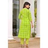 Gosriki Women'S Cotton Blend Traditional Straight Printed Kurta And Pant Set (Sixty-Parrot_Xxl-Gs_Green_Xx-Large),Green,2,B0BHH746Y4
