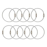 Orrda Wire Keychain Cable Loop | Reusable Stainless Steel Screw Clasp Loops Hanging Extension Cords (10 Pack_15 Cm X 1.5 Cm)