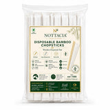Nottacia Disposable Bamboo Chopsticks Pair || Wooden Chopstick Pair || 8 inches Paper Wrapped Pair (Pack of 50)
