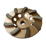 4 Diamond Grinding Wheels for Concrete or Masonry, 9 Turbo Segments, #30/40 Grit, Medium Bond, 5/8-11 Arbor