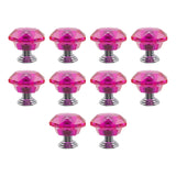 T Tulead Crystal Cabinet Pull Knobs Acrylic Diamond Shape Handle Knobs Pink Drawer Dresser Pull Handle Knobs Pack of 10 with Mou