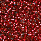 Miyuki Delica Beads, Silver Lined Red
