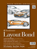Strathmore (4119 400 Series Layout Bond Pad,White , 9x12, 50 Sheets