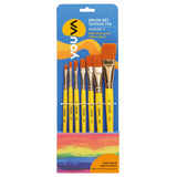 Navneet Youva | Synthetic Flat Brushes For Pro Students And Artists | Set Of 7 | Pack Contains - Brush No. 1, 2, 4, 6, 8, 10 & 1