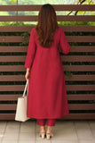 Gosriki Women'S Rayon Viscose Solid A-Line Kurta With Pant (Anvi Red-Gs_5Xl_Red_Xxxxx-Large),Red,5,B0F9PYMD3J