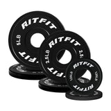 RitFit Fractional Rubber Weight Plates, Colored Bumper Plates for Starting Strength and Progressive Overload Training, Pair and 