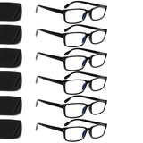 Kerecsen 6-Pack Reading Glasses Blue Light Blocking,Spring Hinge Readers for Men Women,Computer Eyeglasses (6 Black, 0, multipli