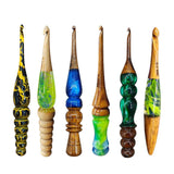 Artistic International Handmade Ergonomic Crochet Hook ? Rosewood & Epoxy Resin, Comfortable Grip, Smooth Yarn Glide, Premium Kn