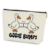 Funny Goose Bumps Pun Makeup Bag Cute Animal Humor Cosmetic Bag Goose Lovers Gifts Friendship Gifts for Women Girls Best Friends