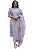 Anni Designer Women'S Rayon Viscose Printed Straight Kurta With Pant & Dupatta (Mithipuri Purple_M_Purple_Medium),Purple,M