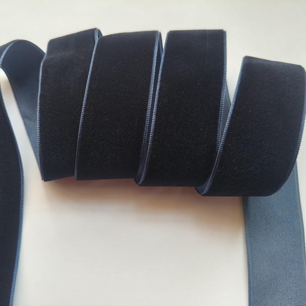 8 Yards 1(25mm) Velvet Ribbon for Wedding Christmas Gift Box Wrapping Bow Making Bouquet Wrap DIY Craft Decor (Navy Blue, 1x