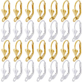 SUNNYCLUE 1 Box 100Pcs Leverback Earring Hooks French Earring Hook Lever Back Ear Findings Shell Silver Gold Leverbacks Earwires