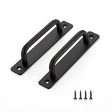 Ravinte Barn Door Handles 2 Pack Sliding Door Handle 5 Hole Center Barn Door Handles Black Cabinet Handles Door Pull Handle Zinc