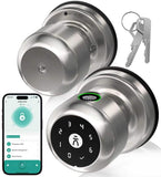 Fingerprint Door Lock, Smart Fingerprint Door Knob with Lock, Biometric Door Locks with App Control & Key, Keyless Thumbprint En