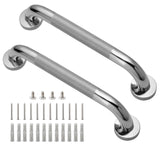 Rockgoya Shower Grab Bar, 2 Pack 12 Inch Bathroom Grab Bar, 304 Stainless Steel 1.25 Diameter Anti-Slip Handicap Grab Bar Suppor