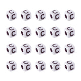 FASHEWELRY 200Pcs Cube White Acrylic Letter Beads 5x5x5mm Letter C Alphabet Beads for DIY Bracelet Necklace Jewelry Making