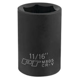 Performance Tool M805 1/2 Drive 11/16 6-Point Impact Socket for Heavy Duty Automotive Repairs and Maintenance