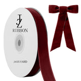JaoZuyard Burgundy Velvet Ribbon 5/8 X 10 Yards Burgundy Red Velvet Ribbon for Gift Wrapping Christmas Decoration Crafts Wreaths