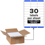 Avery Printable Address Labels with Sure Feed, 1 x 2-5/8 Customizable Stickers, White, 15,000 Blank Mailing Labels for Laser Pri
