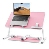 SAIJI Height & Angle Adjustable Laptop Stand for Bed, Lap Desk Bed Tray Table, Light Weight Foldable Portable Laptop Table for C