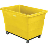 Global Industrial 20 Bushel Plastic Bulk Box Truck, Steel Chassis Base, 1200 lbs. Capacity, 4 Non-Maring Rubber Casters, Yellow,