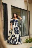 Wedani Long Dress For Women,WHITE 8,2XL,Polyester,Dress,