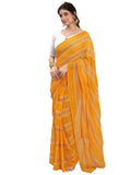 Satrani Women's Georgette Zari Work Ready To Wear Saree with Unstitched Blouse Piece (14RS131N_Yellow)