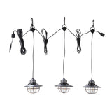 Barebones Edison Pendant String Lights - Antique Bronze, 3 Edison-Style LED Bulbs with 10-Foot Cord, Energy-Efficient Outdoor La