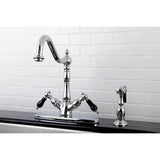 Kingston Brass Ks1231Pklbs Mono Deck Mount Kitchen Faucet With Brass Sprayer, Cp