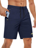 MAGCOMSEN Men Quick Dry Shorts 9 Inch Inseam Hiking Running Gym Casual Summer Fishing Shorts Lightweight Navy