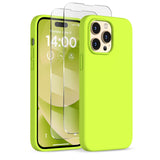 COFFKER Designed for iPhone 14 Pro Max Case, Liquid Silicone Case [2X Screen Protectors], Shockproof Slim Thin Phone Case with S