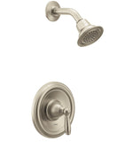 Moen Brantford Brushed Nickel PosiTemp Pressure Balancing Shower Trim Kit with Shower Head and Lever Handle, Valve Required, T2