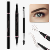 Eyebrow Pencil,2-in-1 Waterproof Eyebrow Pen with 4 Tip Brow Pen and Ultra-Precise Brow Pencil,with Dual-ended Eyebrow Brush,Eye