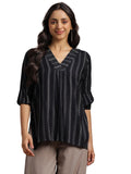 Libas Women'S Viscose Rayon Woven Design Straight Kurti (29105Or Black