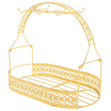 Abaodam Gold Mug Holder Wrought Iron Cup Rack Organizer with 6 Hooks and Wire Basket 13.11 X 11.49 X 7.87 in Flat Back Storage S