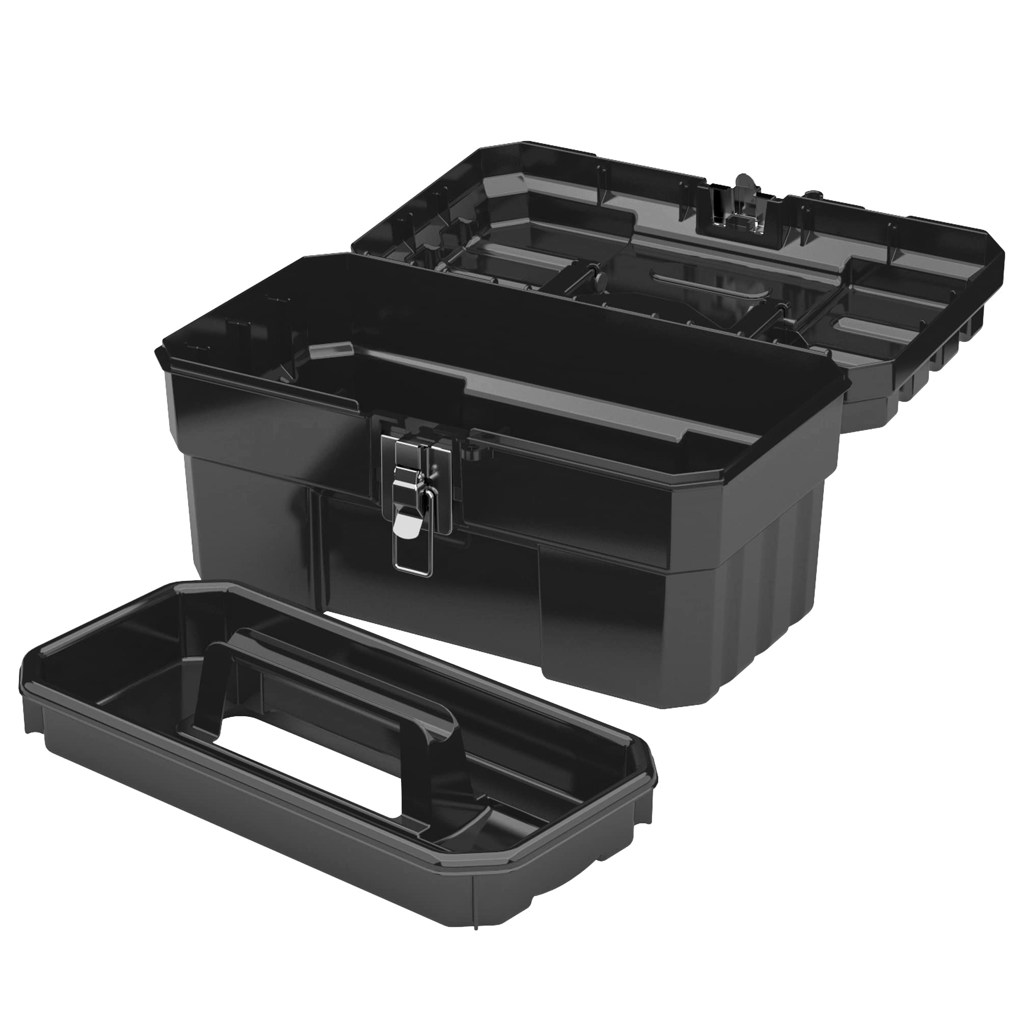 Akro-Mils 09514 ProBox 14-Inch Plastic Toolbox for Tools, Hobby or Craft Storage Toolbox with Removable Tray, 14-Inch x 8-Inch x