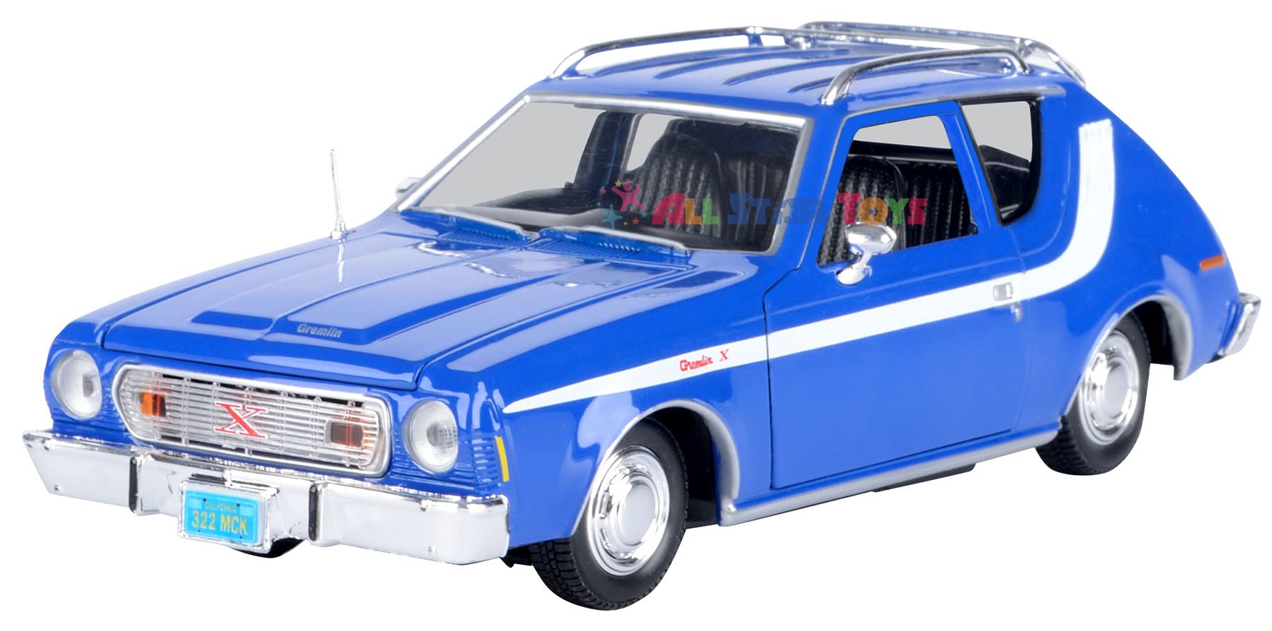 Motormax 1974 Amc Gremlin X 1:24 Scale Diecast Model Forgotten Classics Series 79045 Blue
