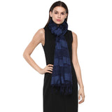 RheAna WomenS Art Silk Viscose Scarf Silvia Navy 28 X 90 Inches
